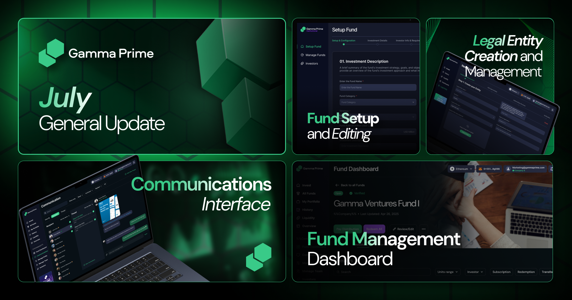 Fund Setup, Legal Entity Creation, Fund Management Dashboard and More! – July General Update
